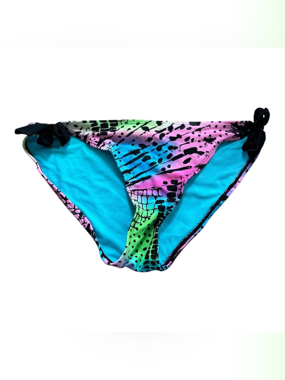 Mudd Women's Neon Tie-Dye Blue Pink Green Bikini Bottoms